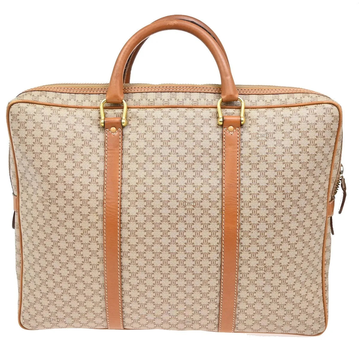 Celine Macadam Canvas And Leather Brown Canvas Briefcase Bag (Pre-Owned)