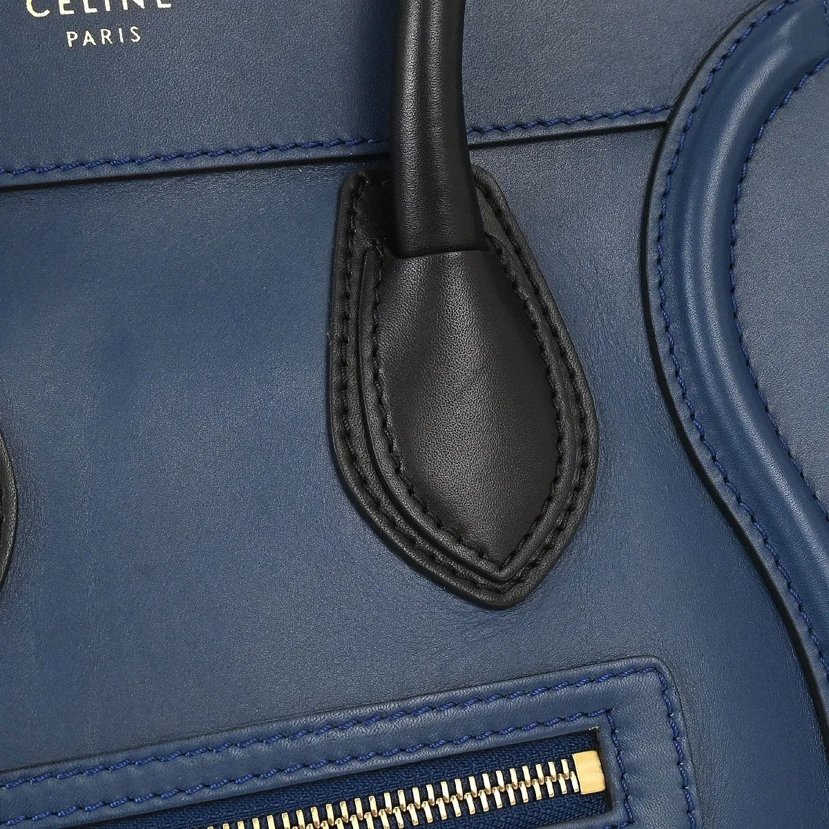 Celine Luggage Smooth Leather Blue Leather Handbag (Pre-Owned)