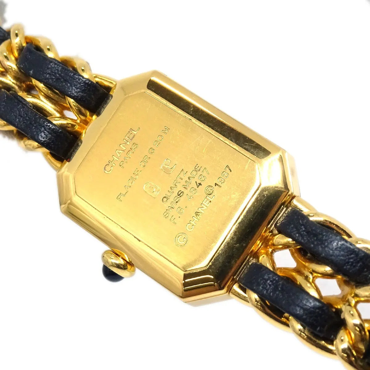 Chanel Premiere Rock Quartz Plated Metal And Leather Watch (Pre-Owned)