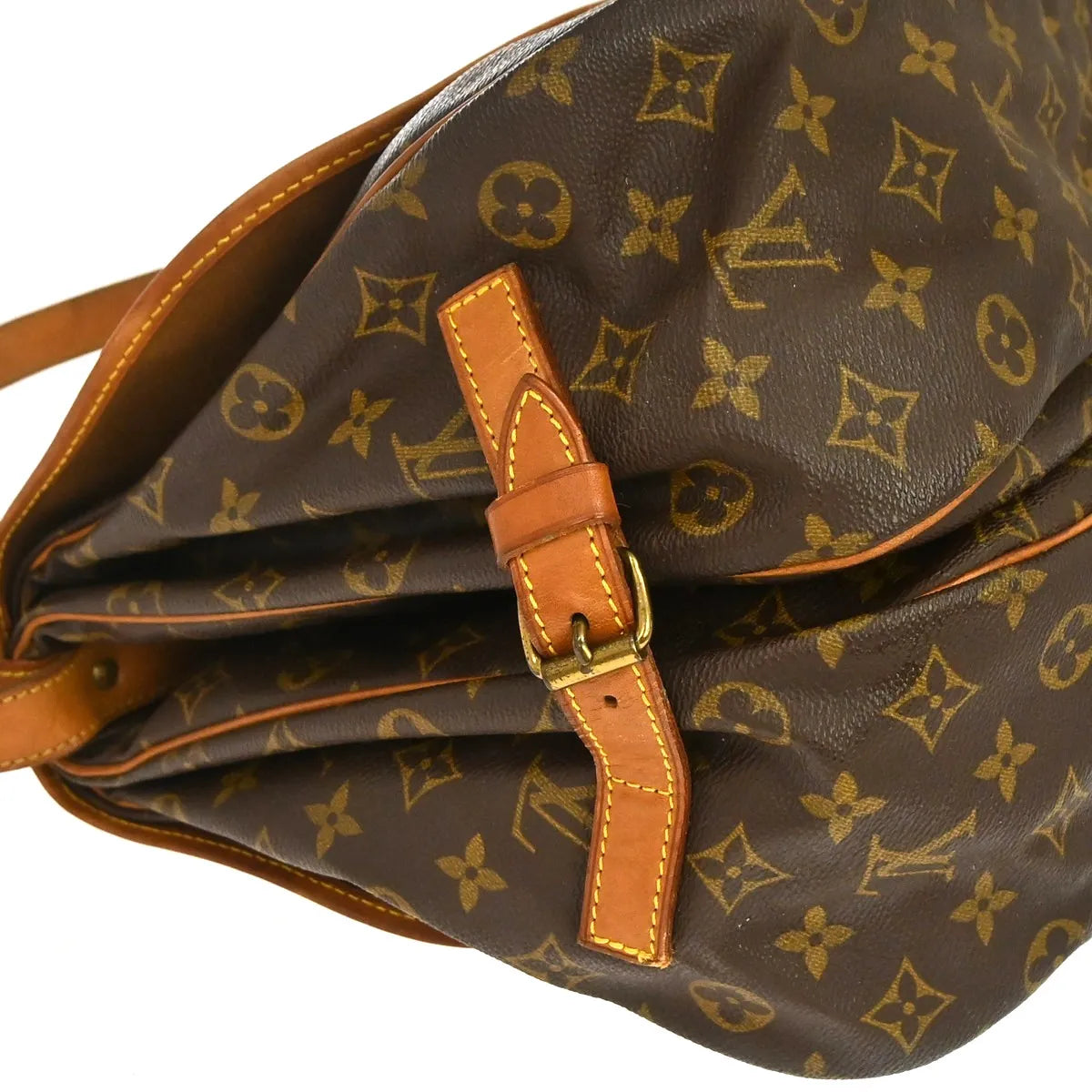 Louis Vuitton Saumur Monogram Brown Canvas Shoulder Bag Bag (Pre-Owned)