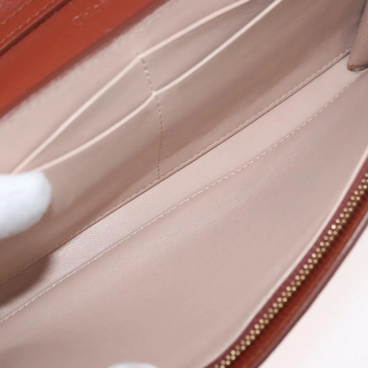 Chloe Aby Chain Leather Brown Leather Shoulder Bag Bag (Pre-Owned)