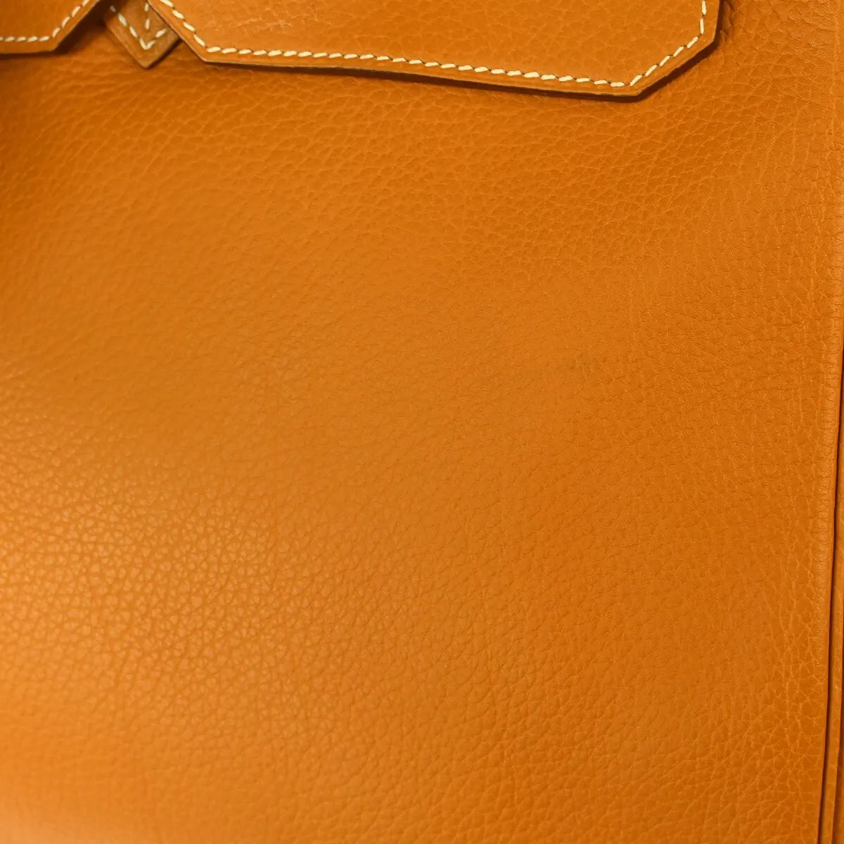 Hermes Birkin Orange Fjord With Palladium Hardware Brown Leather Handbag (Pre-Owned)