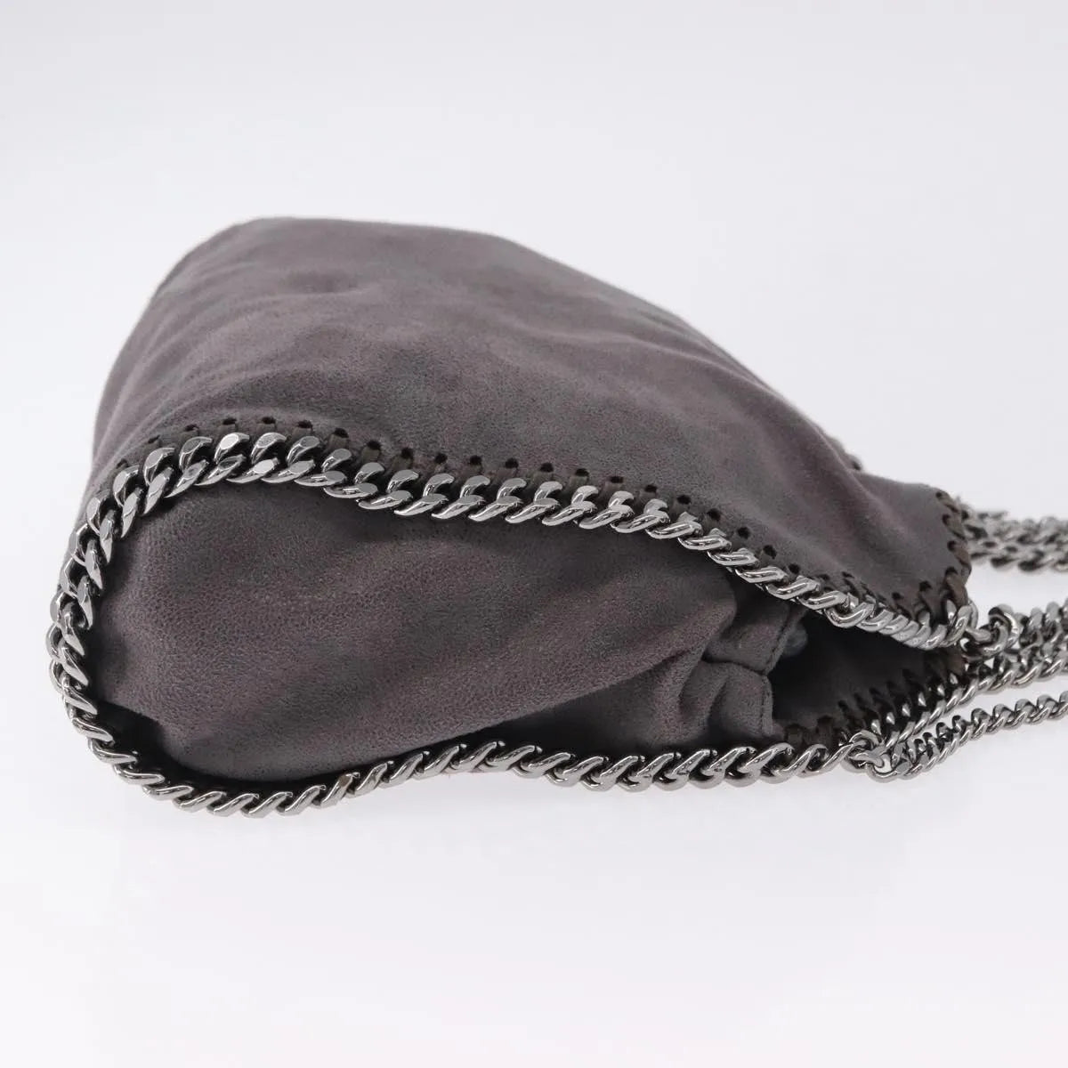 Stella Mccartney Falabella Fold Over Faux Leather Gray Polyester Shoulder Bag Bag (Pre-Owned)