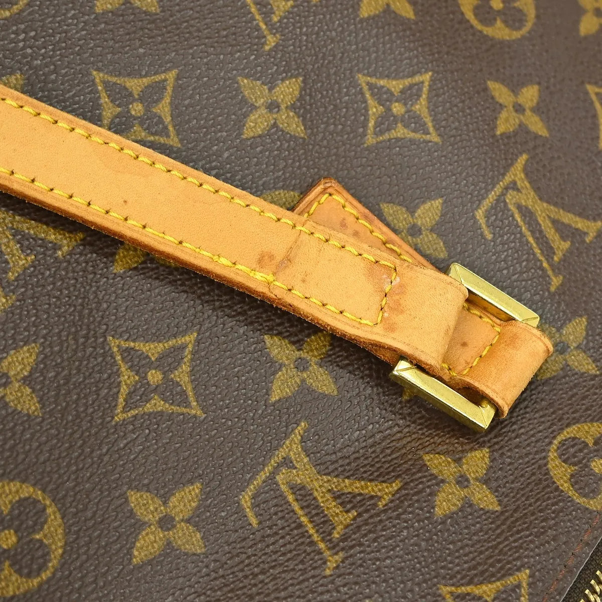 Louis Vuitton Cabas Mezzo Monogram Canvas Brown Canvas Shoulder Bag Bag (Pre-Owned)