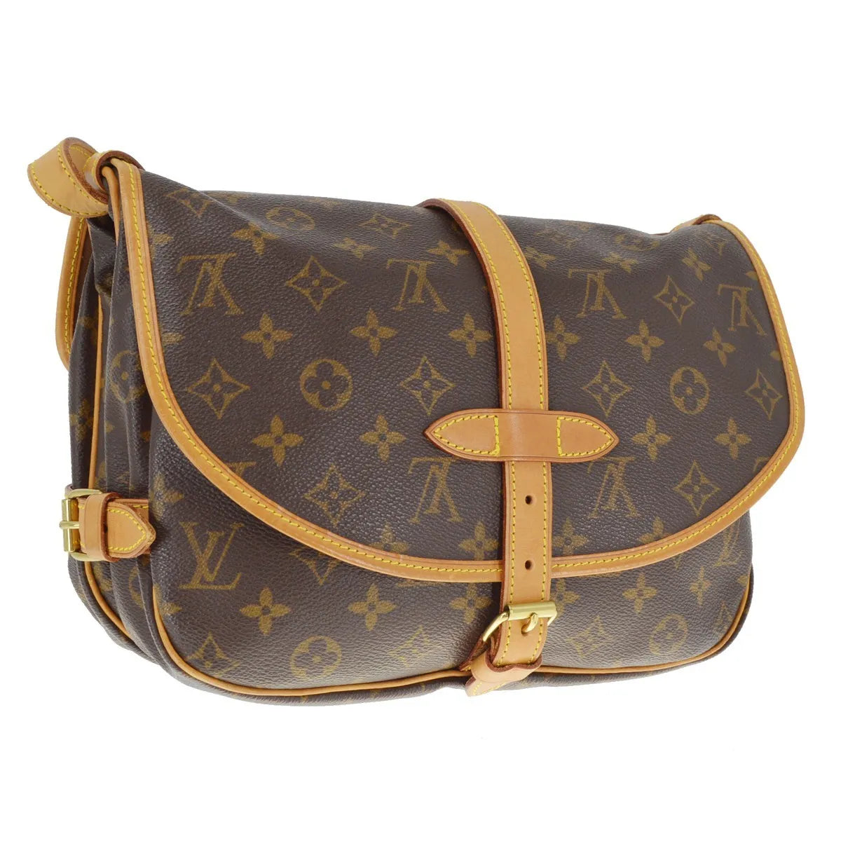 Louis Vuitton Saumur Monogram Canvas Brown Canvas Shoulder Bag Bag (Pre-Owned)