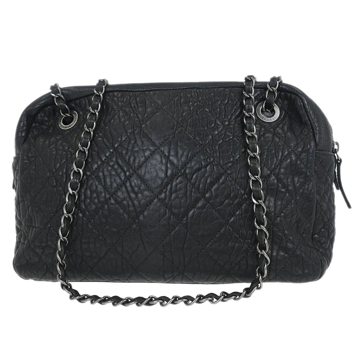 Chanel Chanel Matelassé Cuir Noir Black Leather Black Calfskin Shoulder Bag Bag (Pre-Owned)