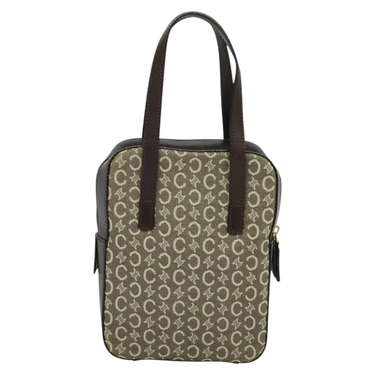 Celine C Macadam Handbag Canvas Gray Canvas Handbag (Pre-Owned)