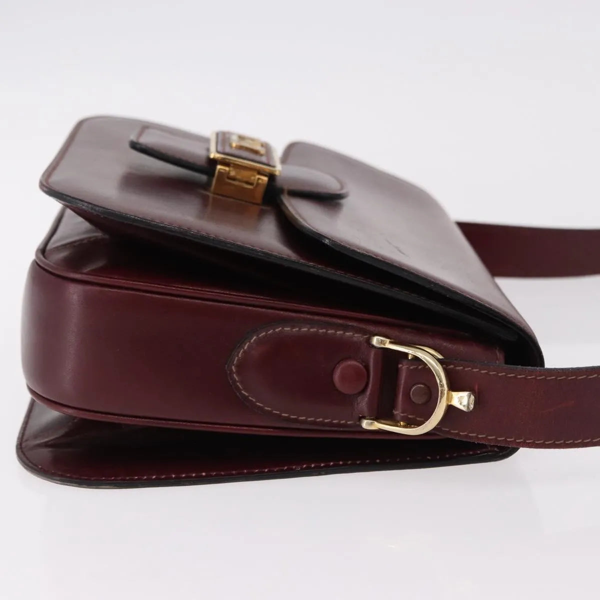 Celine Horse Carriage Leather Burgundy Leather Shoulder Bag Bag (Pre-Owned)