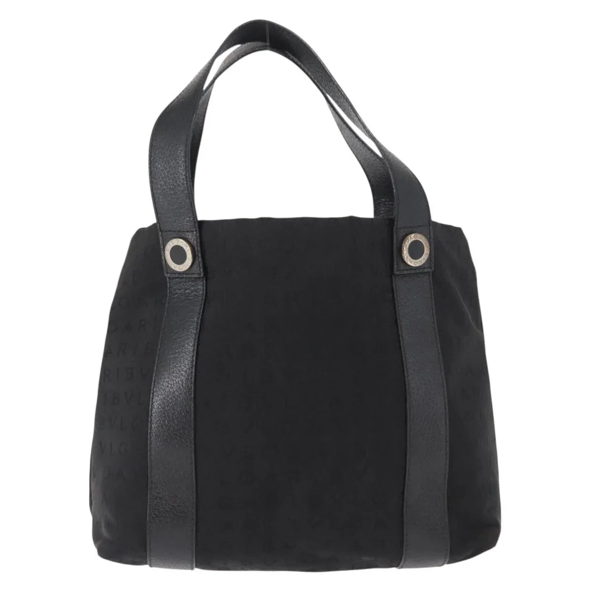 Bvlgari Logomania Canvas Black Canvas Tote Bag Bag (Pre-Owned)