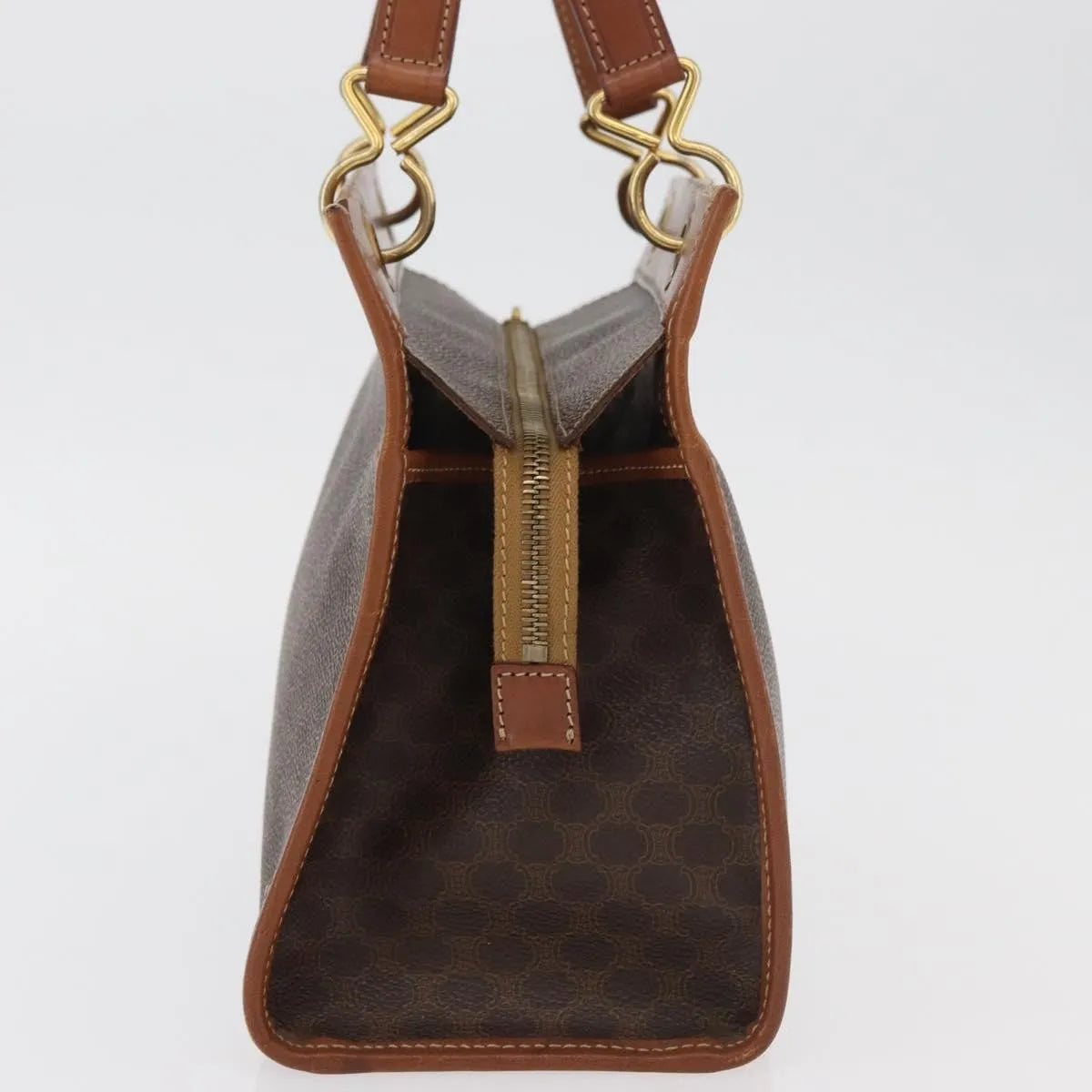Celine Vintage Macadam Canvas And Leather Brown Canvas Tote Bag Bag (Pre-Owned)