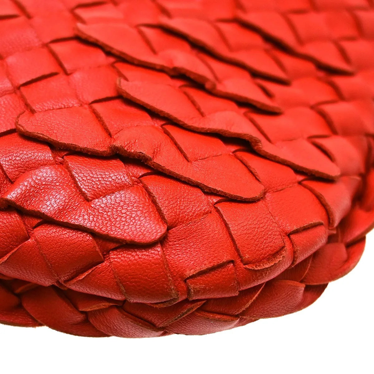 Bottega Veneta Veneta Hobo Miniode Intrecciato Nappa Red Leather Handbag (Pre-Owned)