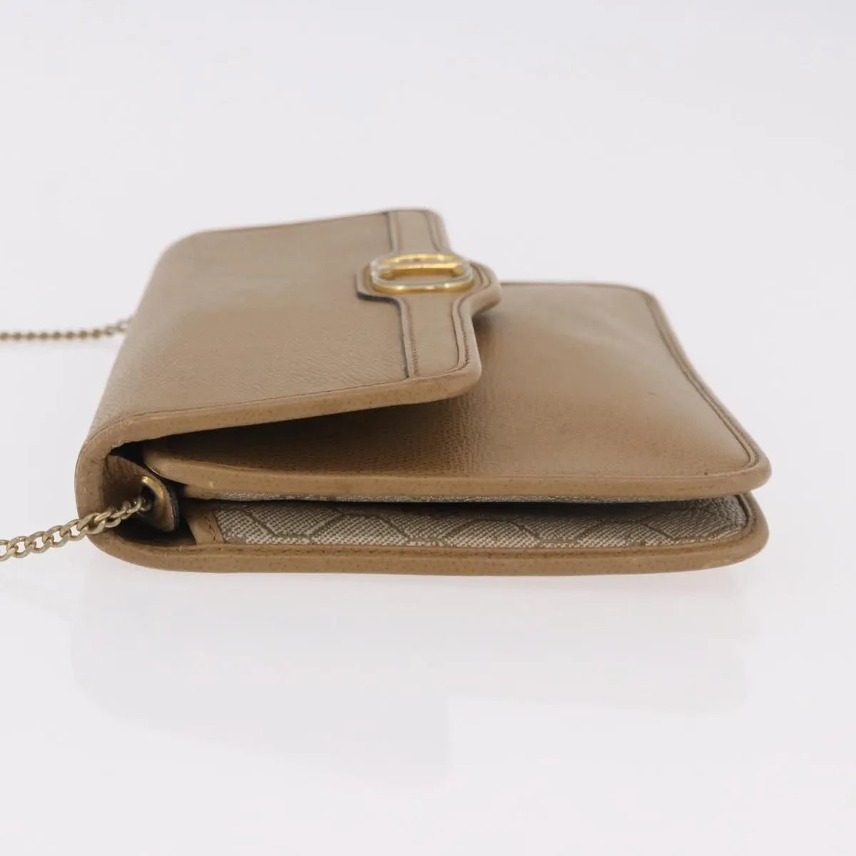 Christian Dior Vintage Cd Chain Flap Leather Camel Leather Shoulder Bag Bag (Pre-Owned)
