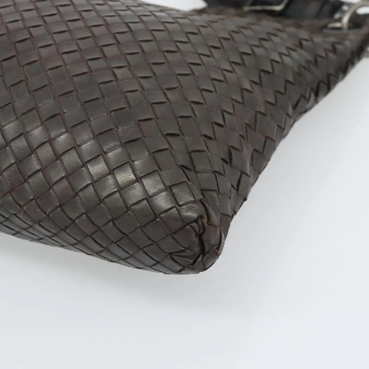 Bottega Veneta Flat Messenger Intrecciato Nappa Brown Leather Crossbody Bag Bag (Pre-Owned)