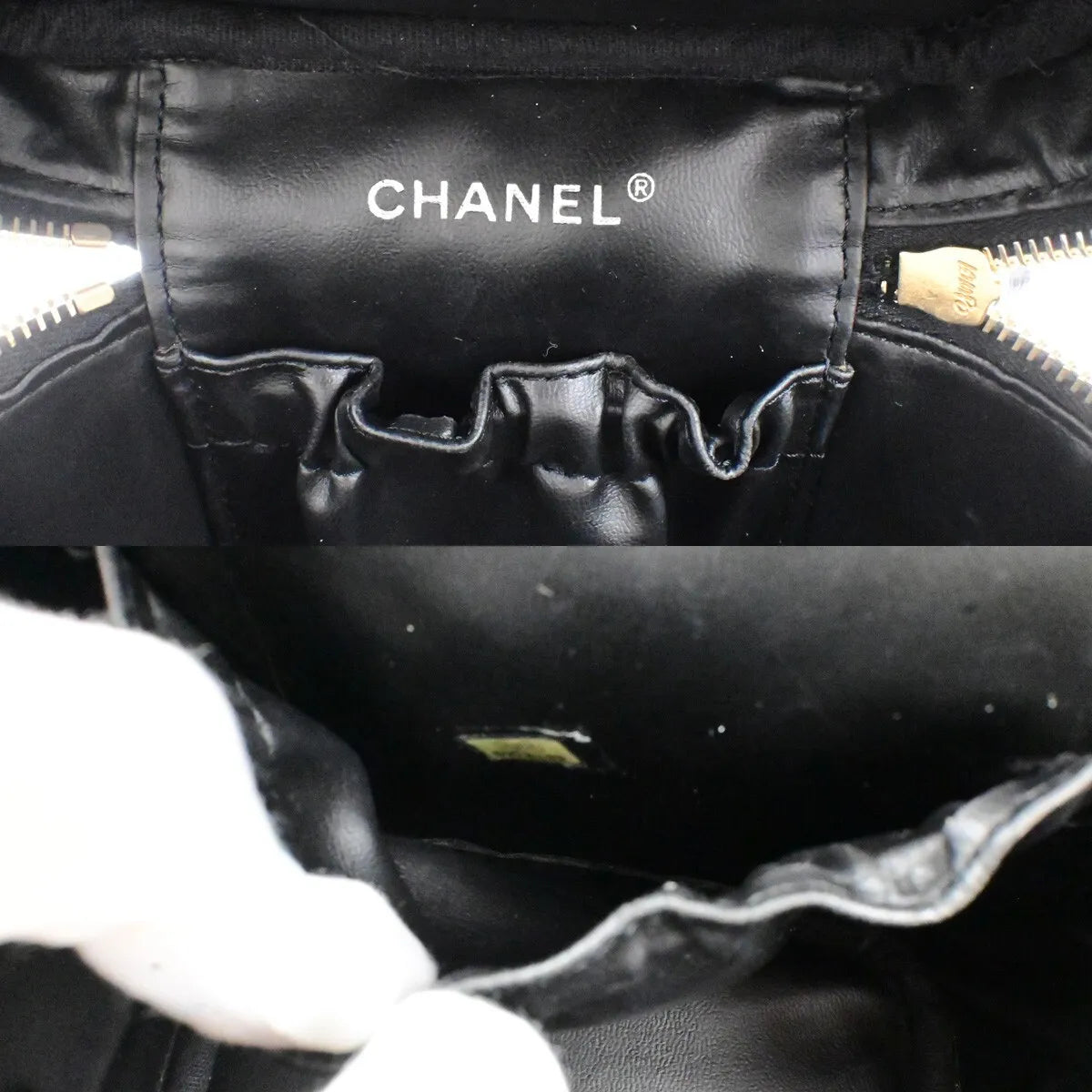 Chanel Vintage Timeless Cosmetic Case Caviar Black Calfskin Handbag (Pre-Owned)
