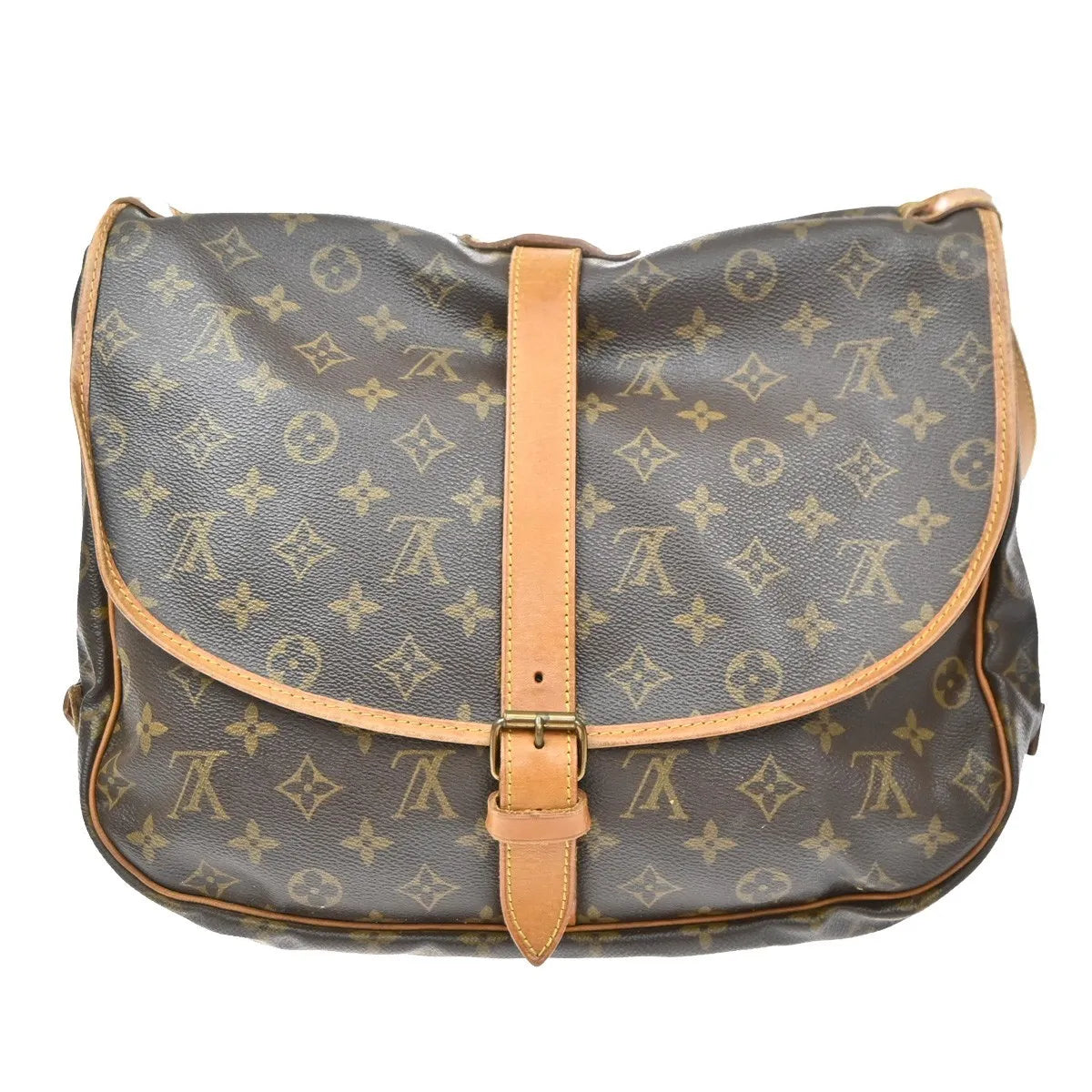 Louis Vuitton Saumur Monogram Canvas Brown Canvas Shoulder Bag Bag (Pre-Owned)