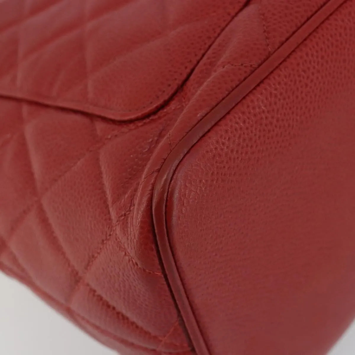 Chanel Medallion Tote Quilted Caviar Red Leather Tote Bag Bag (Pre-Owned)