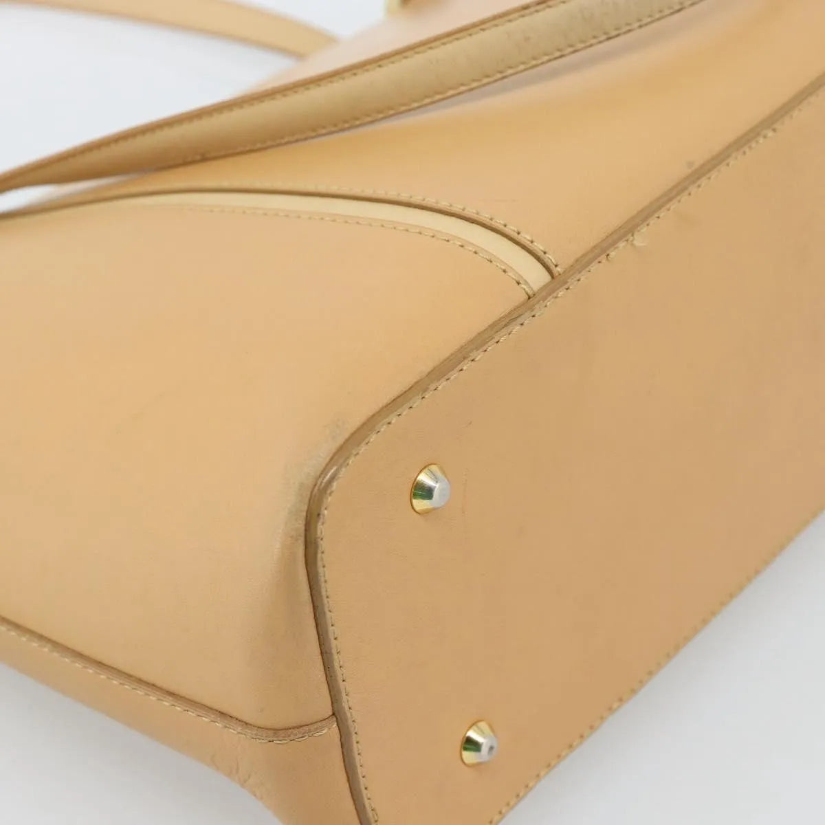 Burberry Vintage Leather Beige Leather Tote Bag Bag (Pre-Owned)