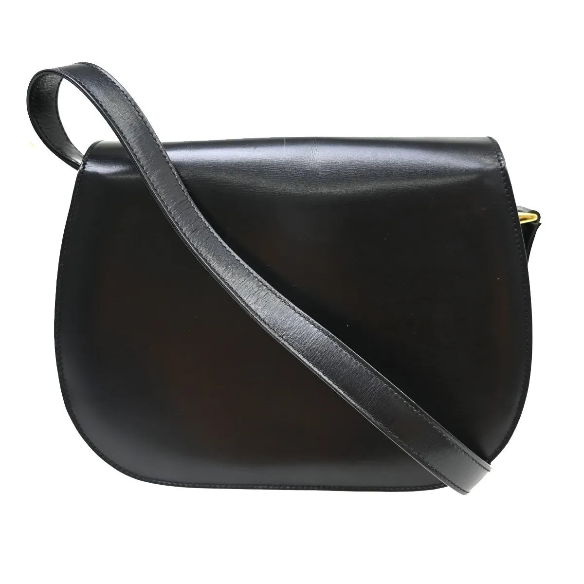 Gucci Vintage Lady Lock Flap Leather Black Leather Shoulder Bag Bag (Pre-Owned)
