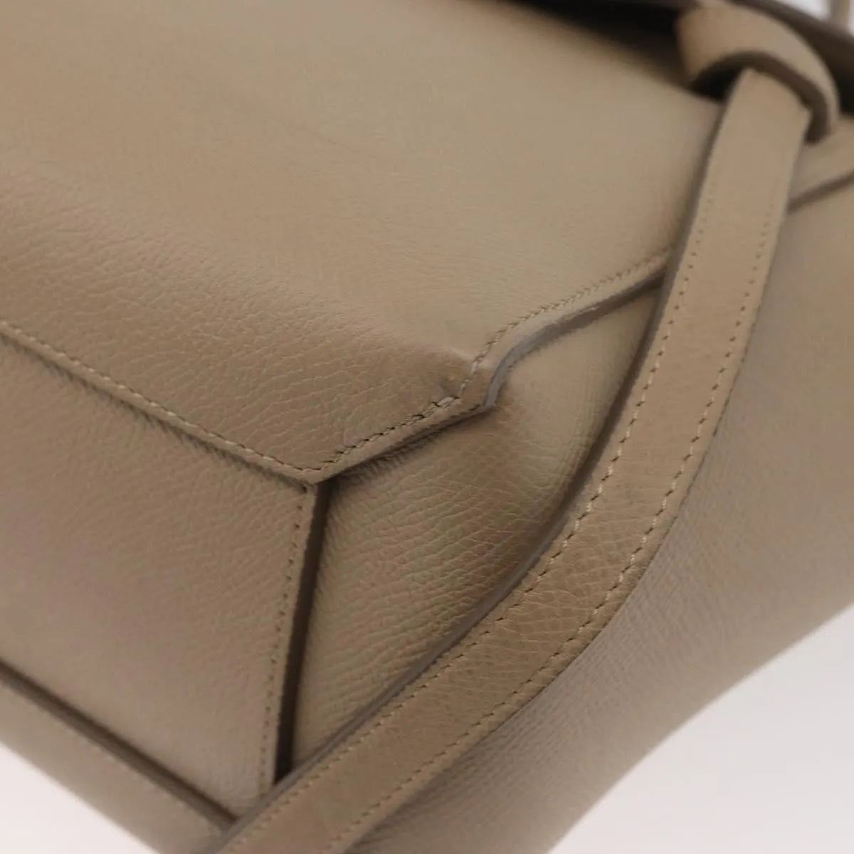 Celine Belt Calfskin Beige Leather Handbag (Pre-Owned)