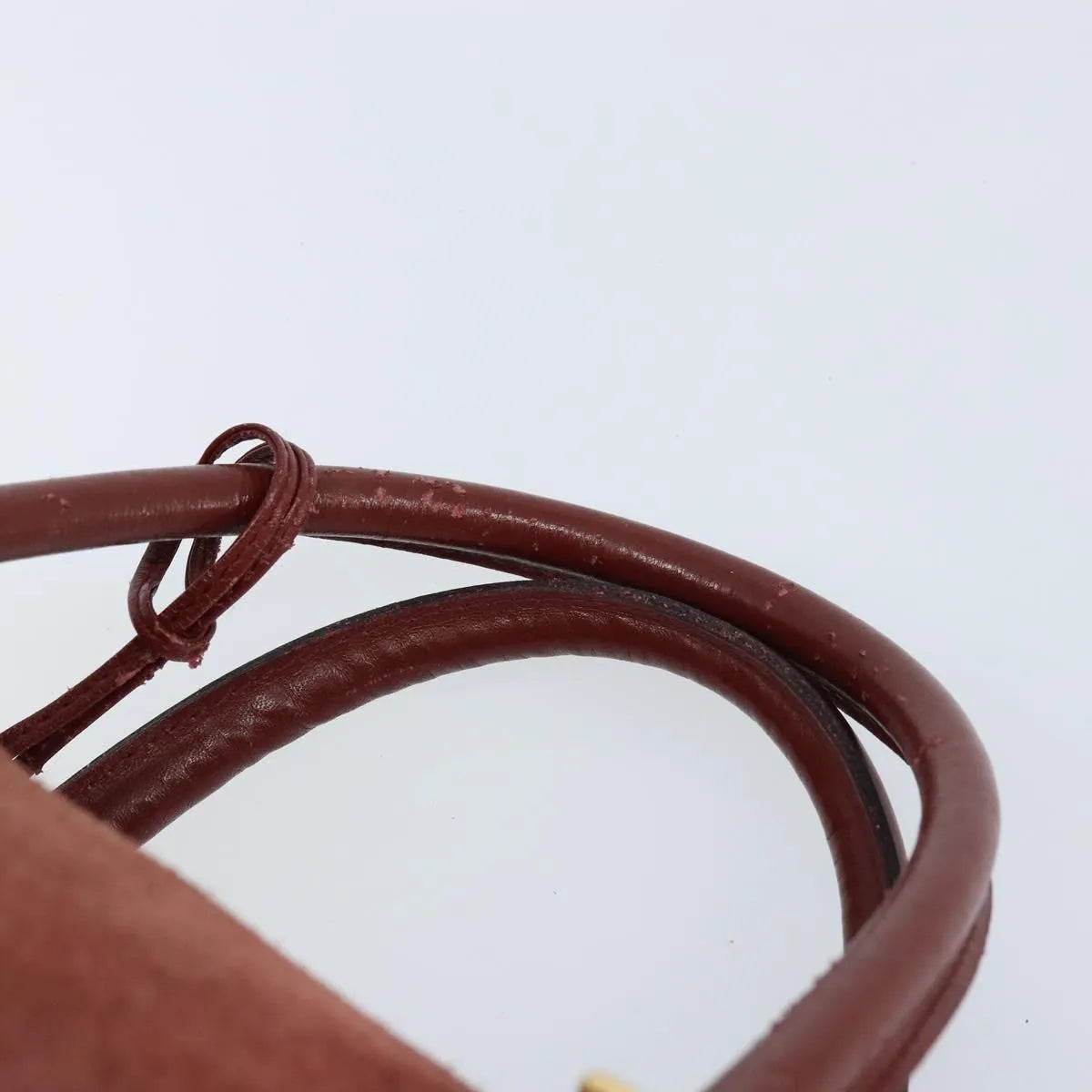 Cartier Must De Cartier Suede Burgundy Suede Handbag (Pre-Owned)