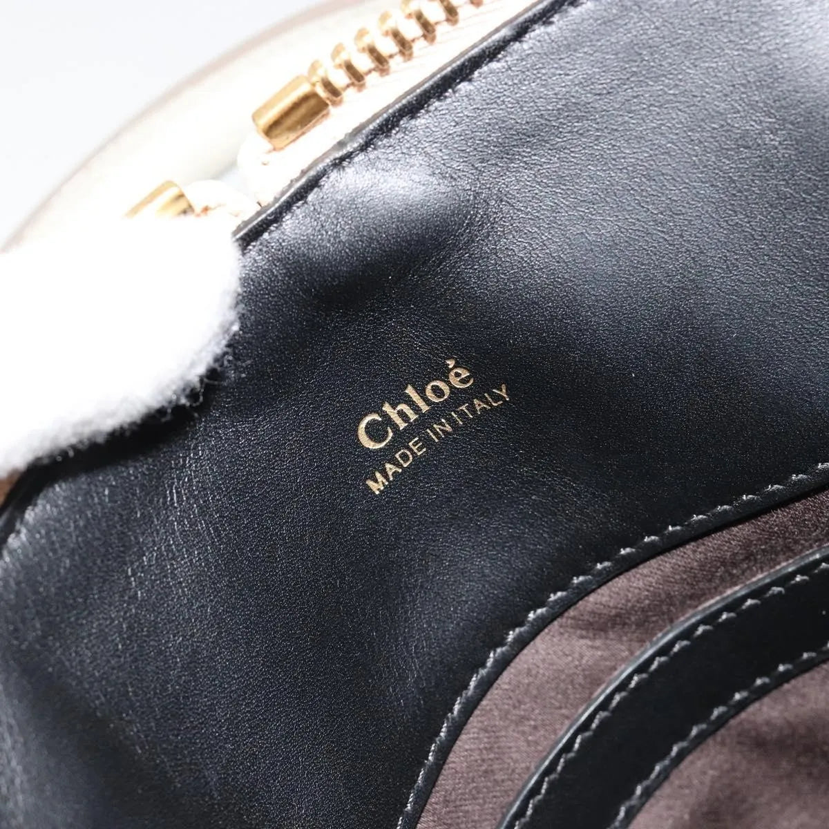 Chloe Bicolor Baylee Satchel Leather Black Leather Handbag (Pre-Owned)