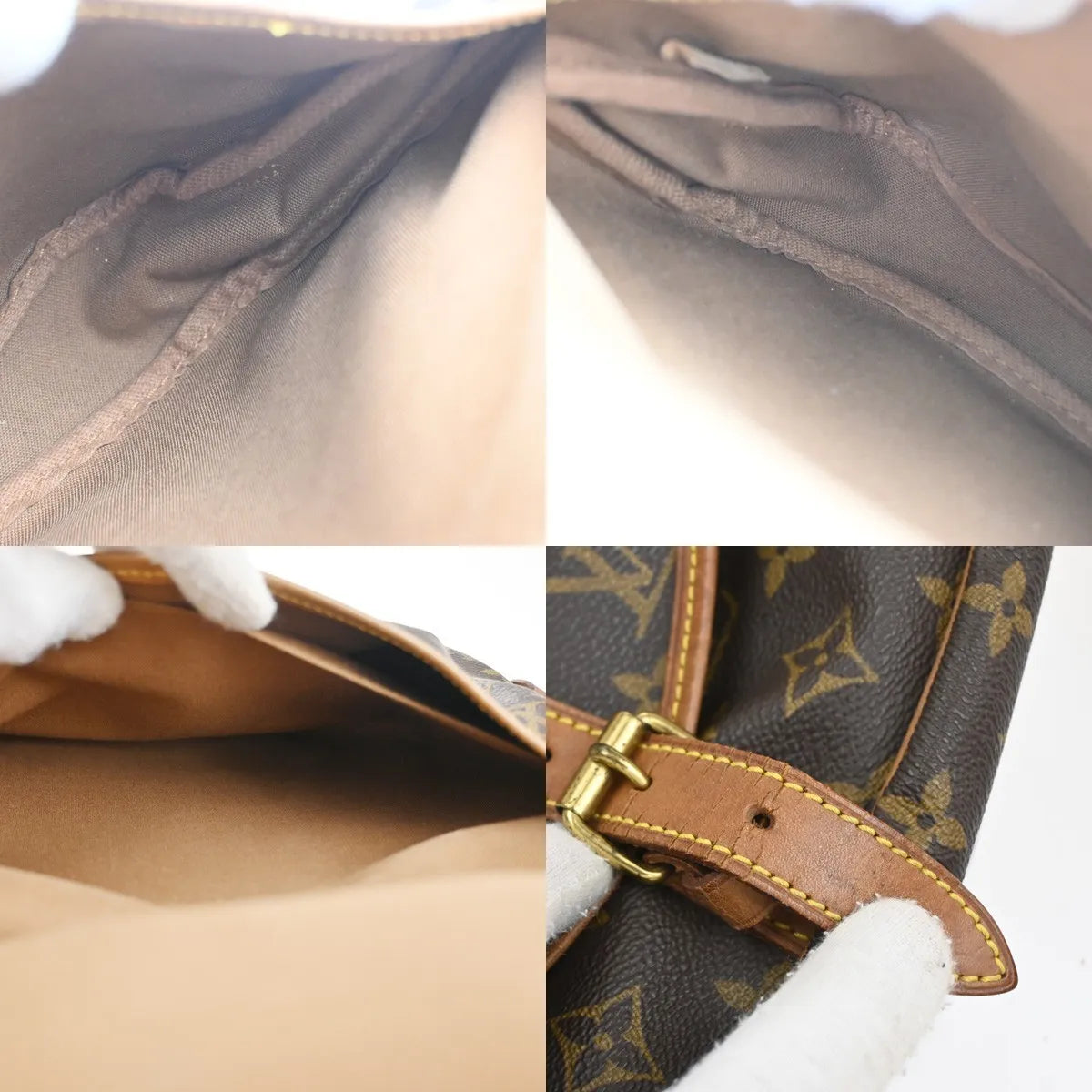 Louis Vuitton Saumur Monogram Canvas Brown Canvas Shoulder Bag Bag (Pre-Owned)