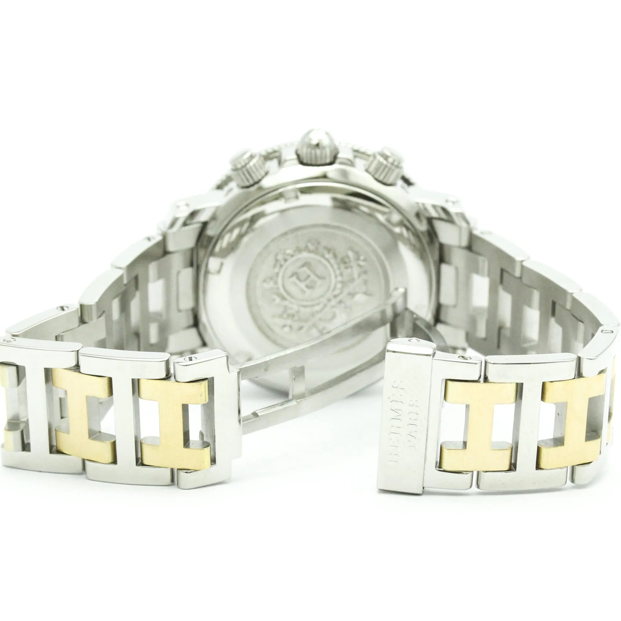 Hermes Clipper Quartz Stainless Steel With Plated Metal Watch (Pre-Owned)