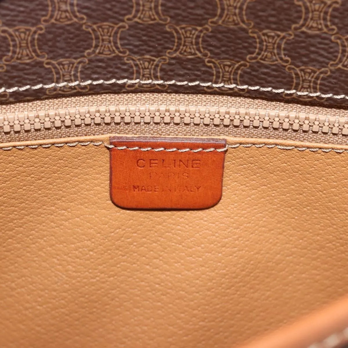 Celine Vintage Macadam Canvas Brown Canvas Shoulder Bag Bag (Pre-Owned)