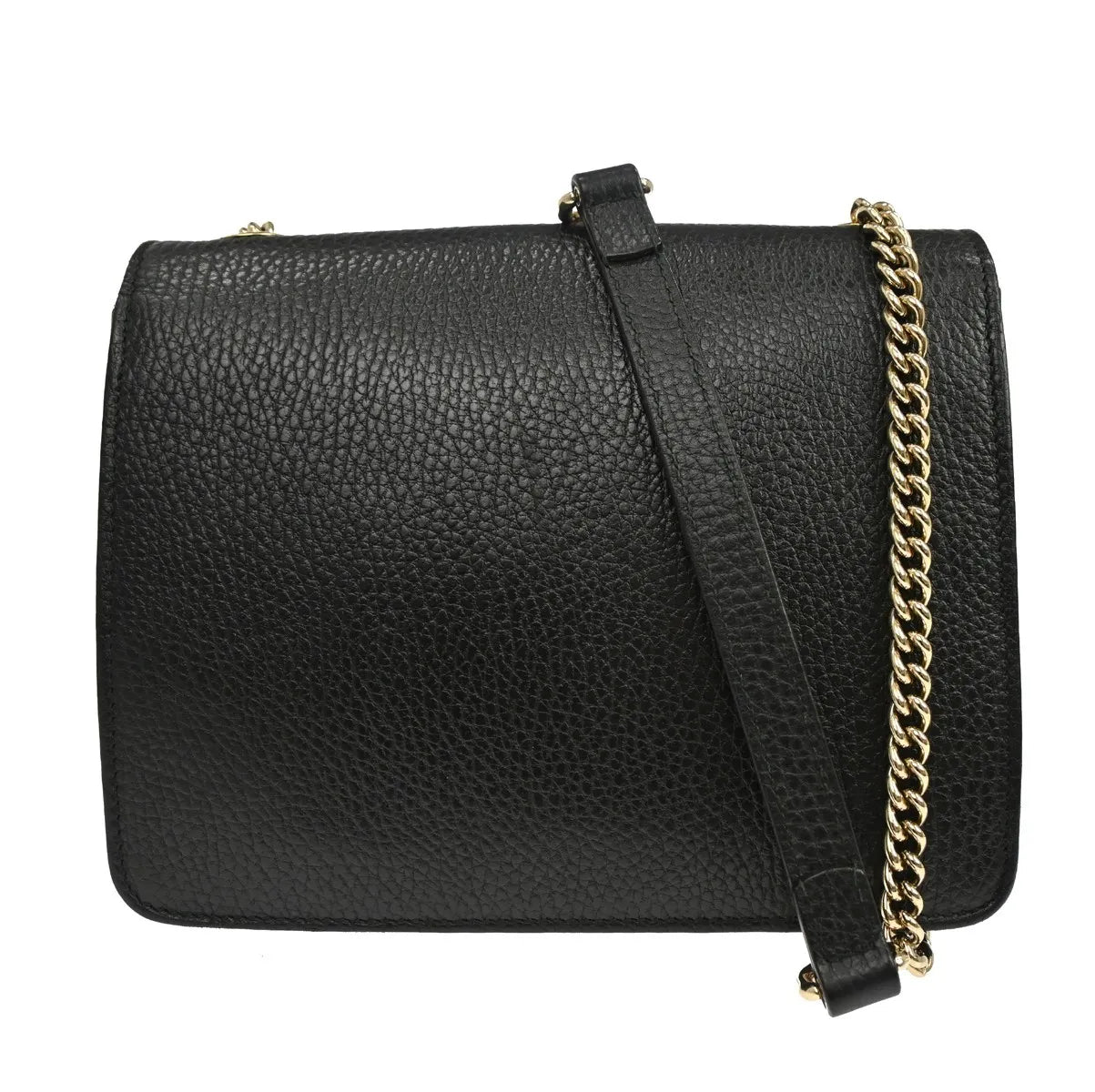 Gucci Interlocking Leather Black Leather Shoulder Bag Bag (Pre-Owned)