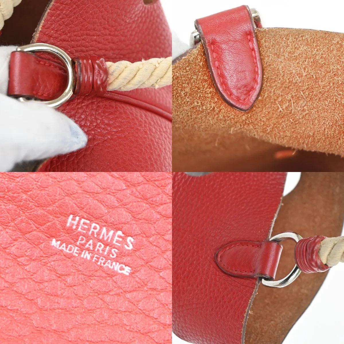 Hermes Mangeoire Taurillon Clemence Leather Red Leather Shoulder Bag Bag (Pre-Owned)