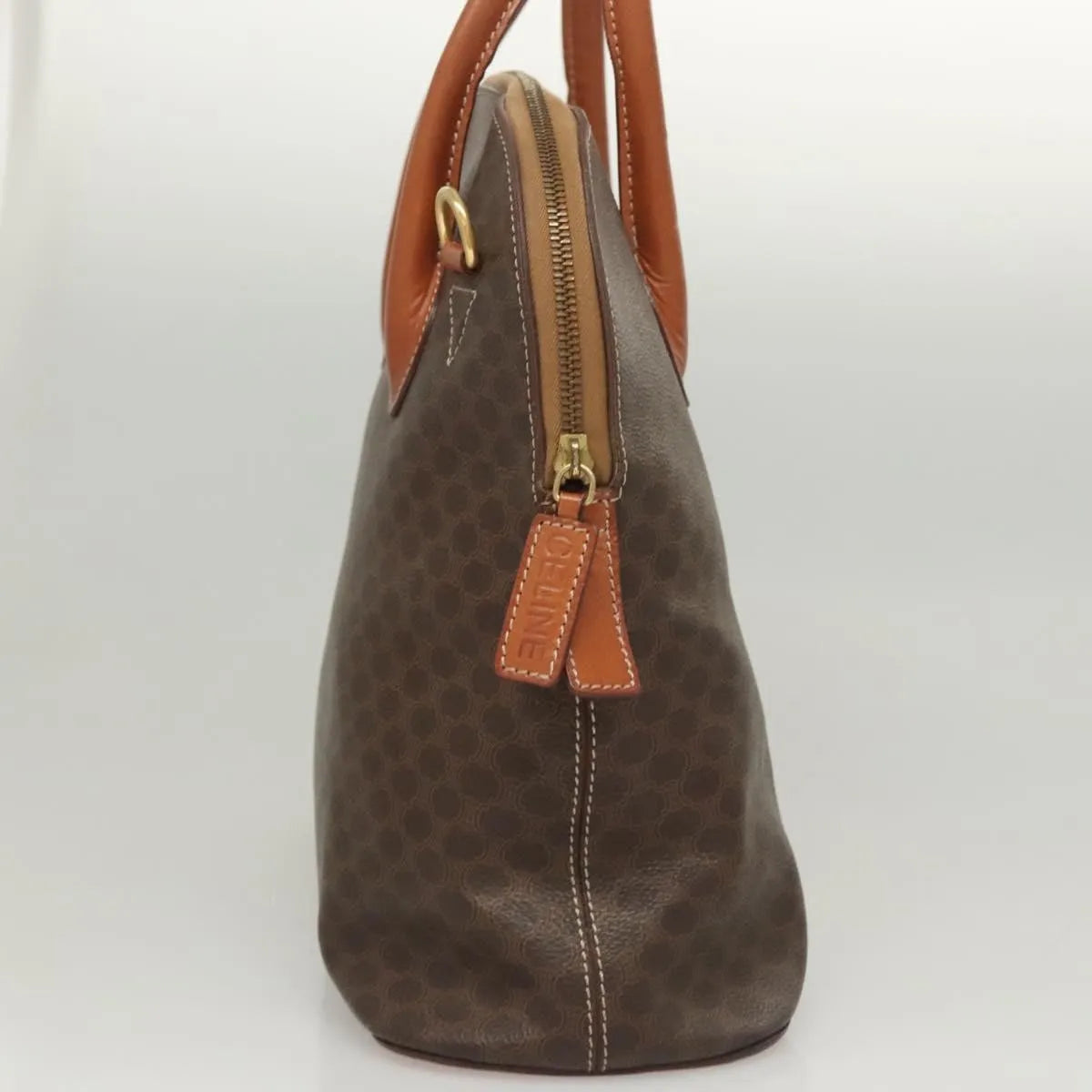 Celine Macadam Macadam With Leather Brown Canvas Handbag (Pre-Owned)