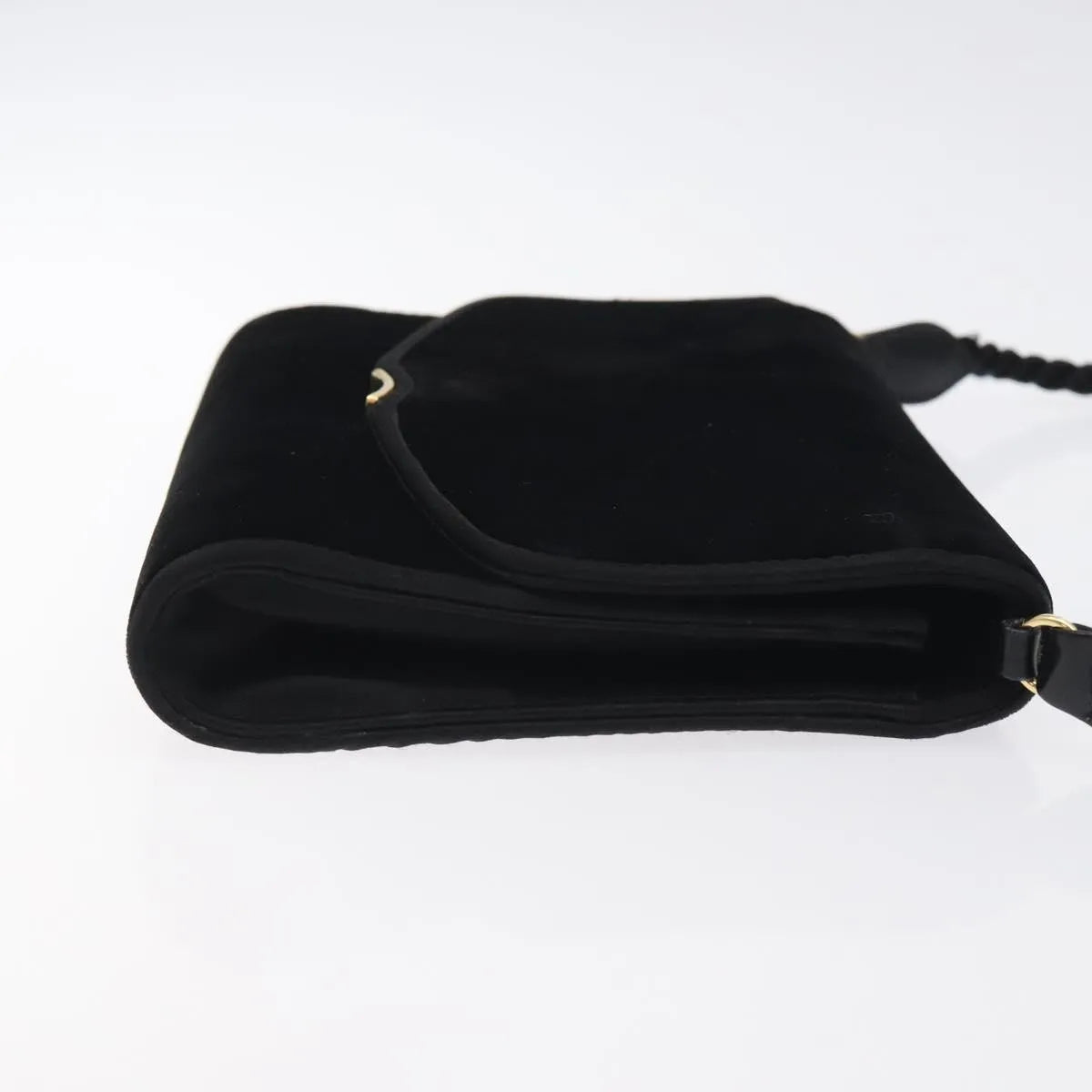 Gucci Vintage Flap Velvet Black Velvet Shoulder Bag Bag (Pre-Owned)