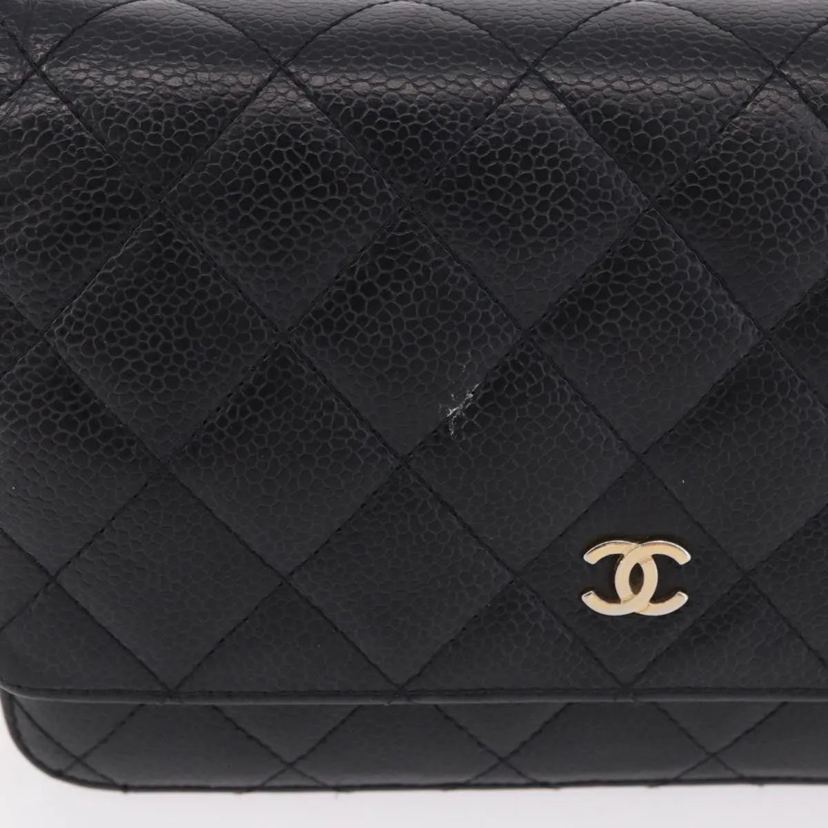 Chanel Chanel Matelassé Cuir Noir Black Leather Black Calfskin Shoulder Bag Bag (Pre-Owned)