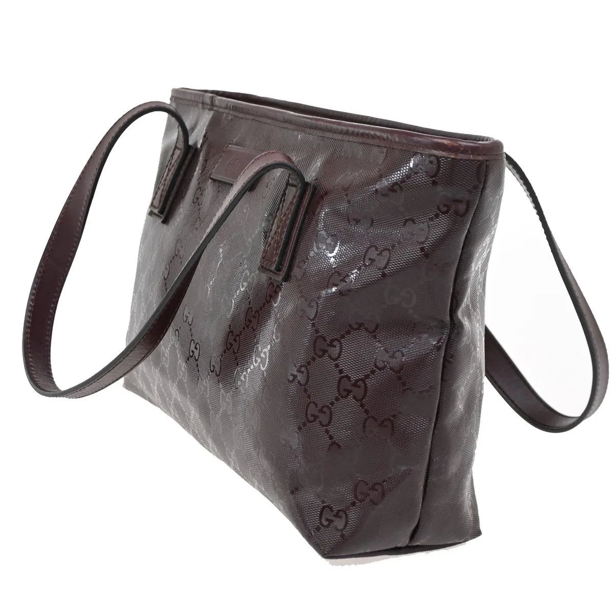 Gucci Plus Tote Gg Imprime Burgundy Pvc Shoulder Bag Bag (Pre-Owned)
