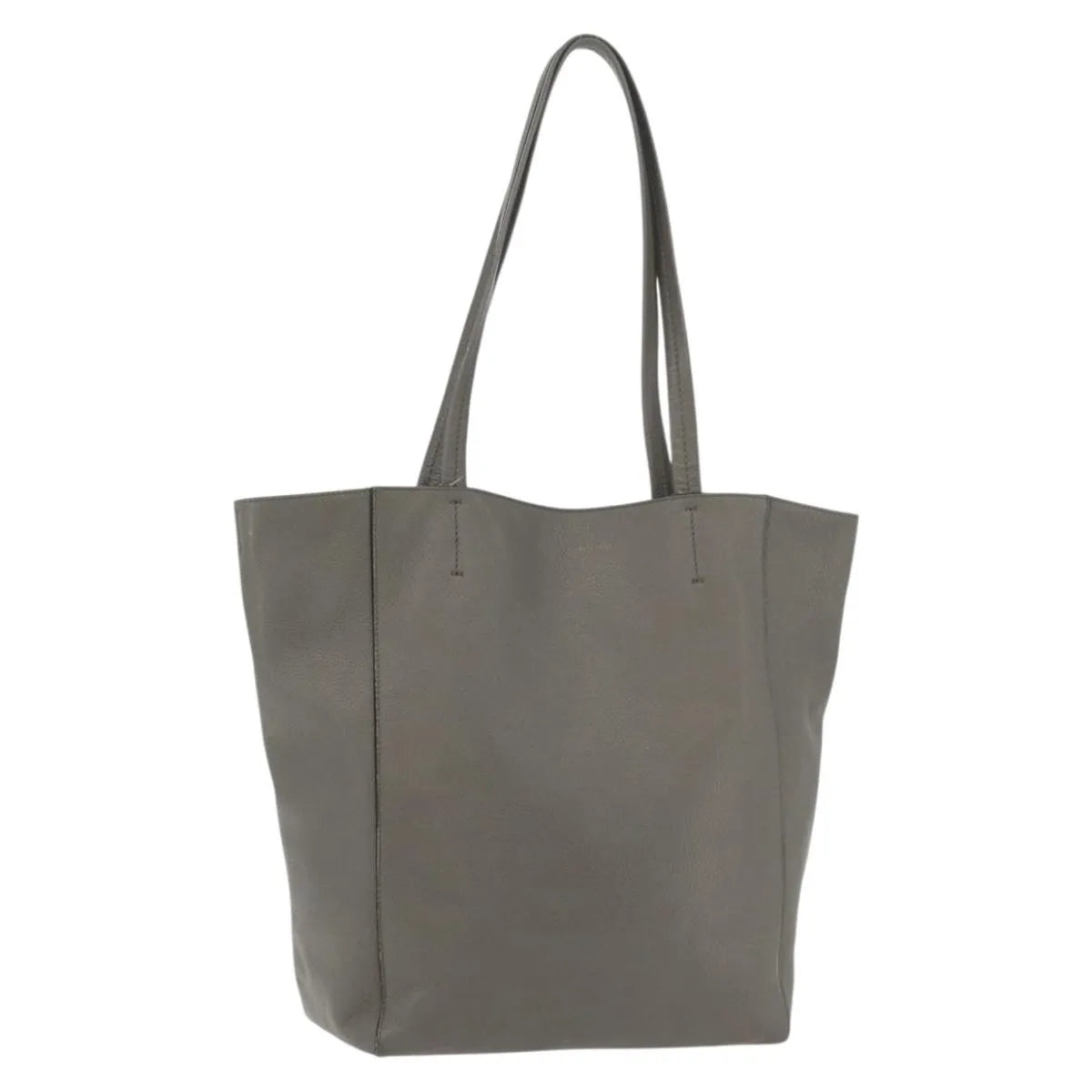 Celine Phantom Cabas Tote Leather Gray Leather Tote Bag Bag (Pre-Owned)