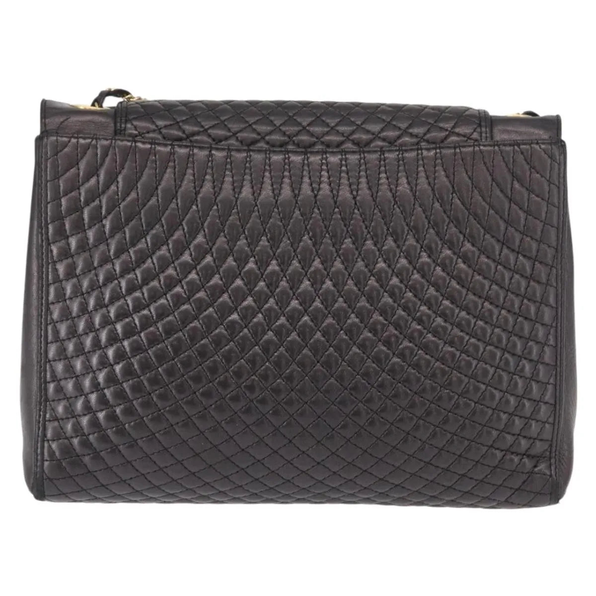 Bally Vintage Chain Quilted Leather Black Leather Shoulder Bag Bag (Pre-Owned)