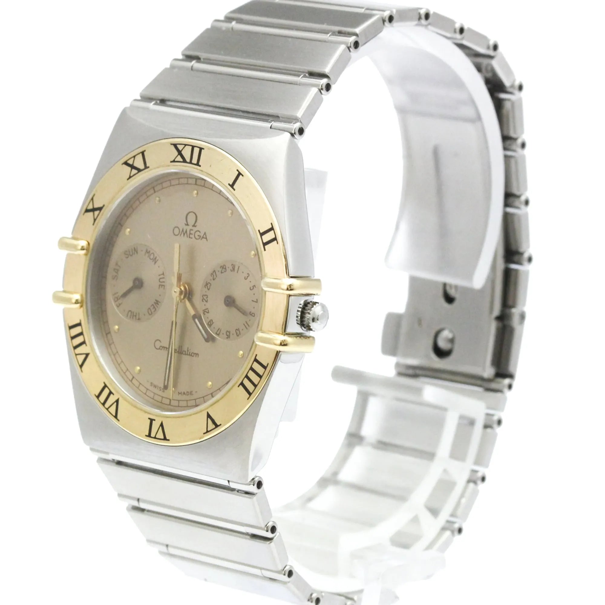 Omega Constellation Manhattan Quartz Stainless Steel And Yellow Gold (18K) Watch (Pre-Owned)