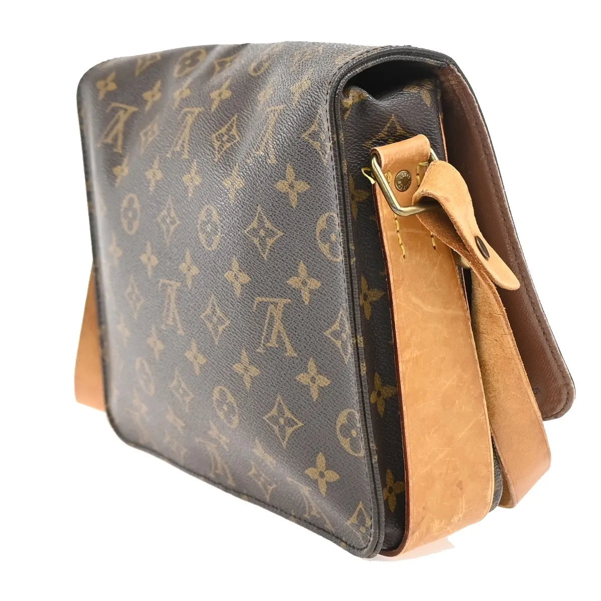 Louis Vuitton Cartouchiere Monogram Brown Canvas Shoulder Bag Bag (Pre-Owned)