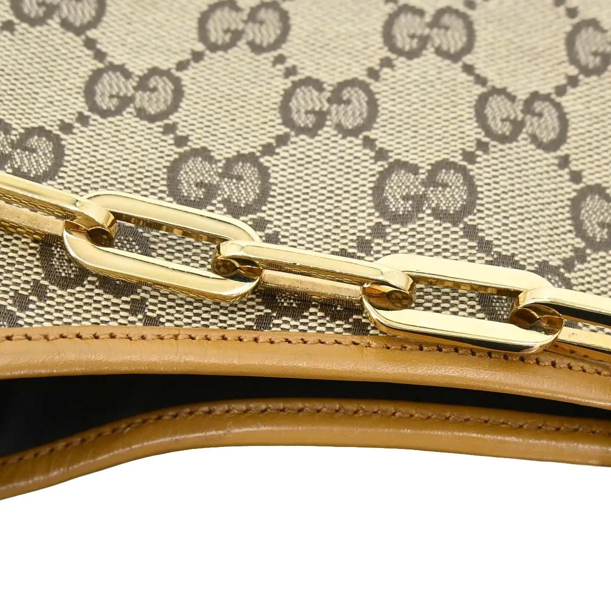 Gucci Vintage Jackie O Chain Hobo Canvas Multicolour Canvas Handbag (Pre-Owned)