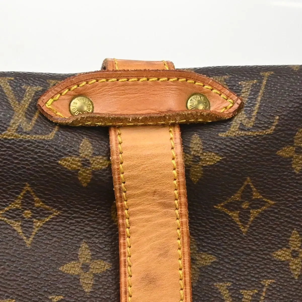 Louis Vuitton Saumur Handbag Monogram Canvas Brown Canvas Shoulder Bag Bag (Pre-Owned)