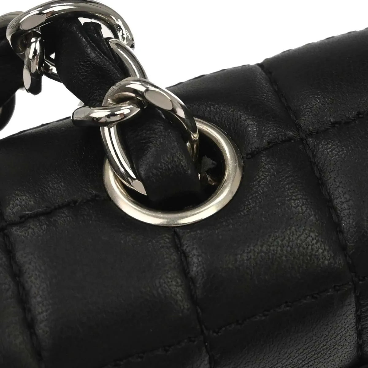 Chanel Camellia No.5 Chain Flap Quilted Lambskin Black Leather Shoulder Bag Bag (Pre-Owned)