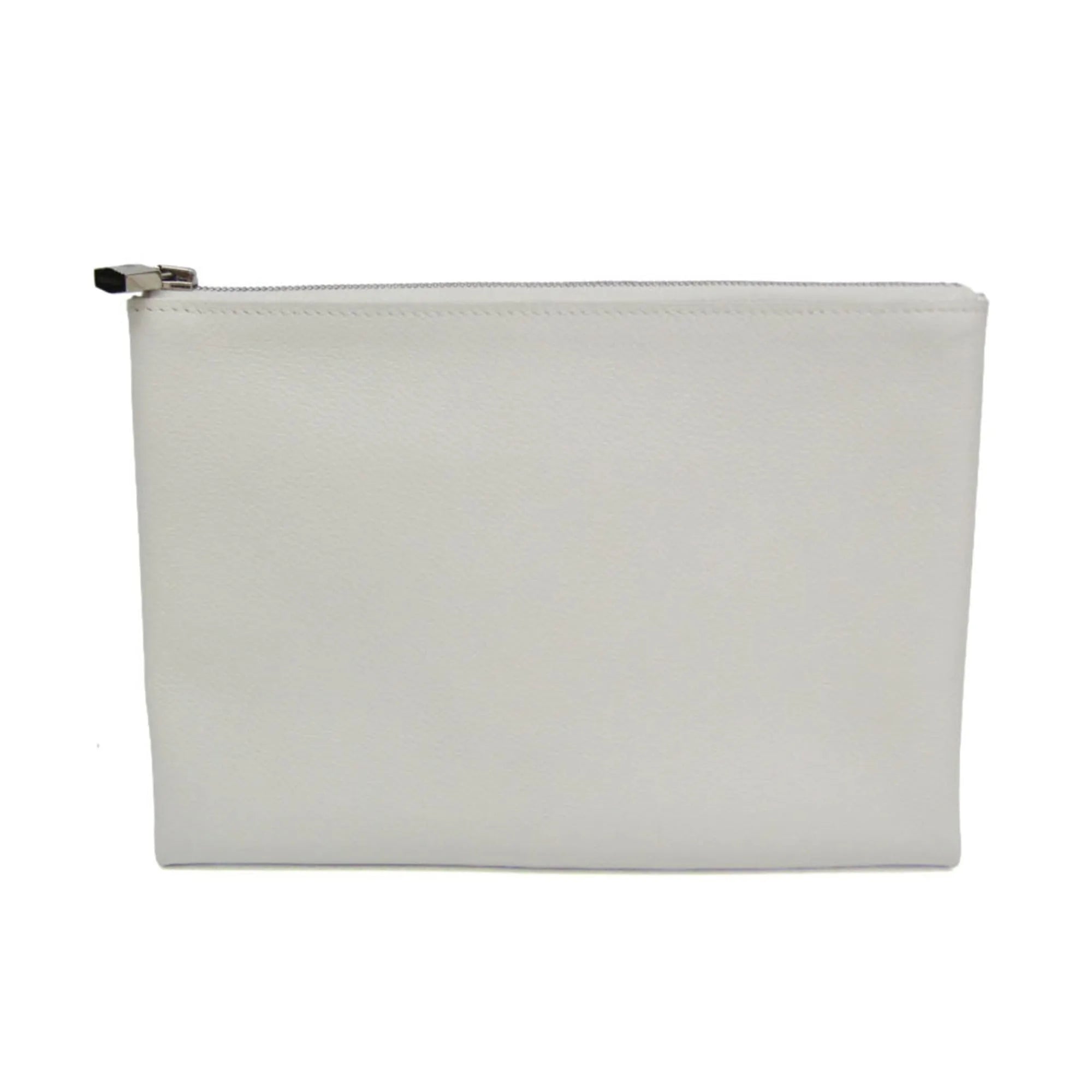 Hermes Atout Evercolor White Leather Clutche & Pouche Bag (Pre-Owned)