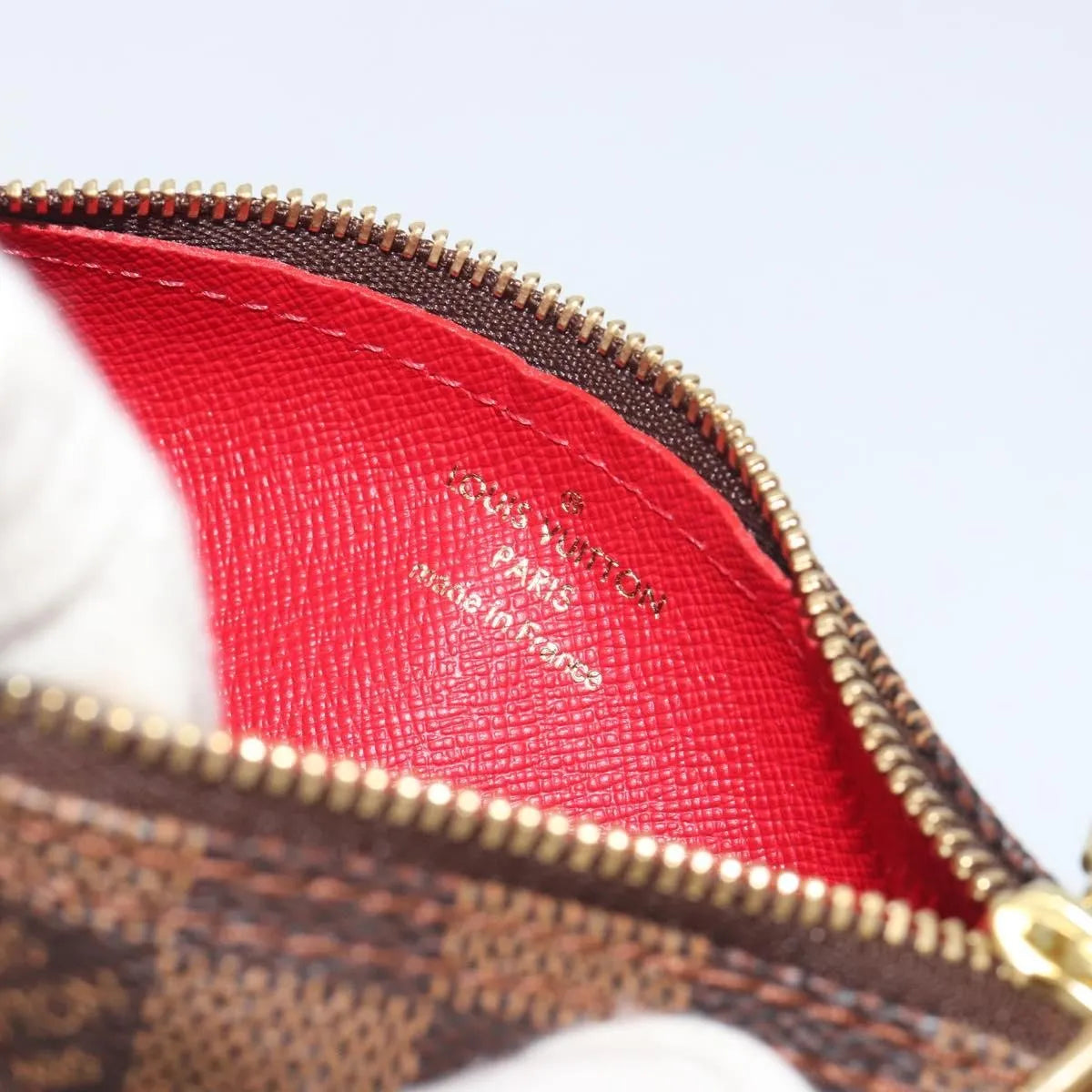 Louis Vuitton Papillon Pochette Damier Ebene Brown Canvas Clutche & Pouche Bag (Pre-Owned)
