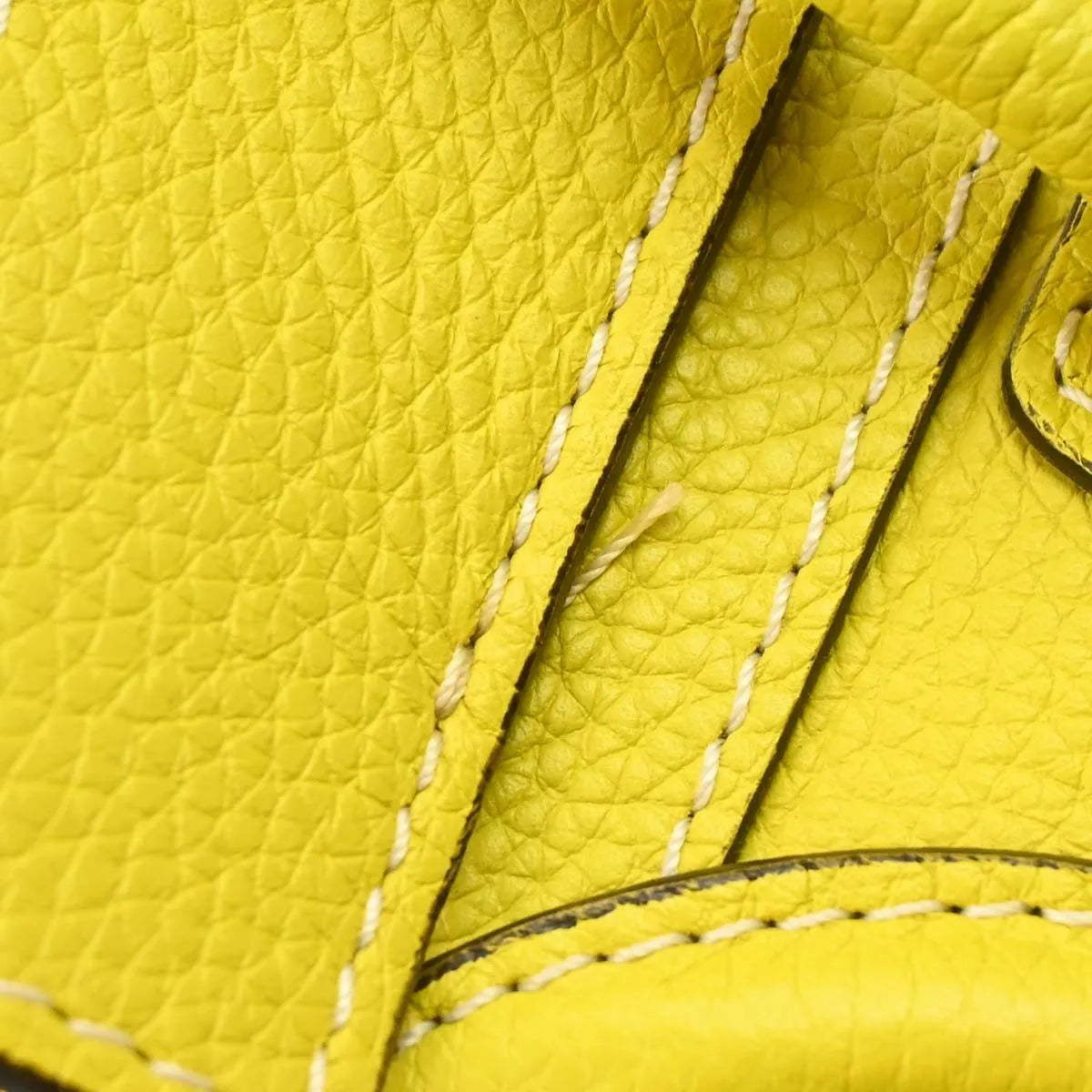 Celine Luggage Grainy Leather Yellow Leather Tote Bag Bag (Pre-Owned)