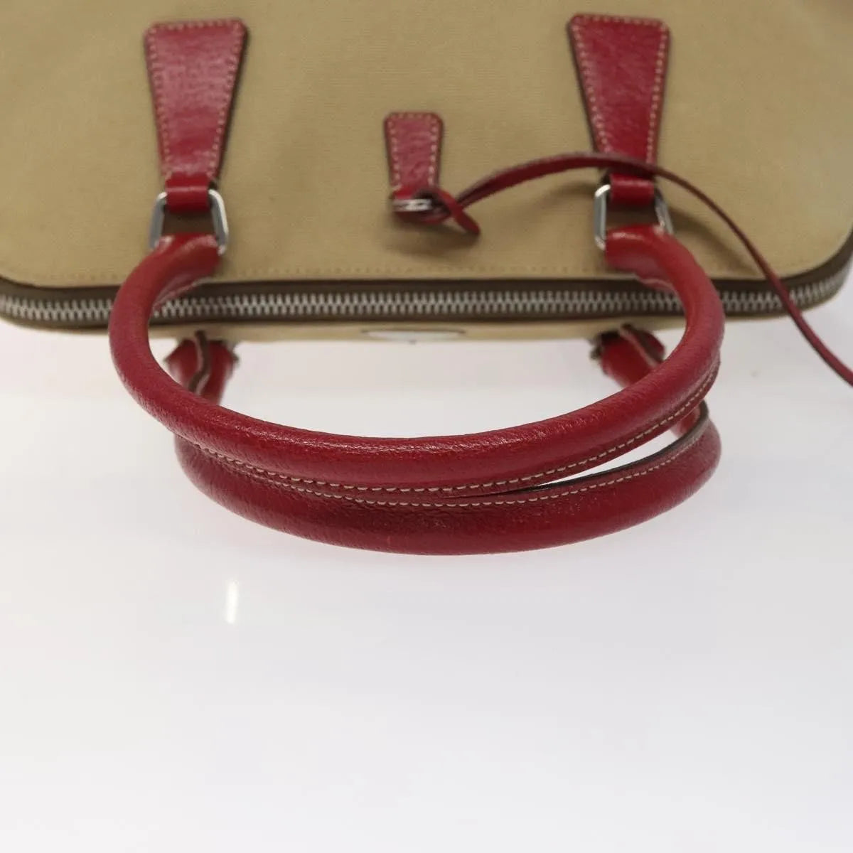 Prada Promenade Tote Canvas And Leather Beige Canvas Shoulder Bag Bag (Pre-Owned)