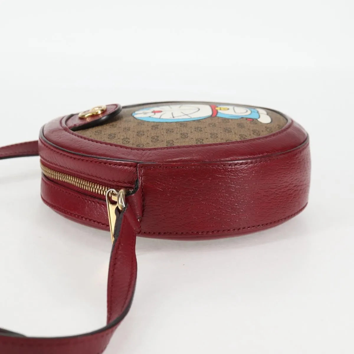 Gucci Doraemon Round Printed Mini Gg Coated Canvas Beige Canvas Shoulder Bag Bag (Pre-Owned)