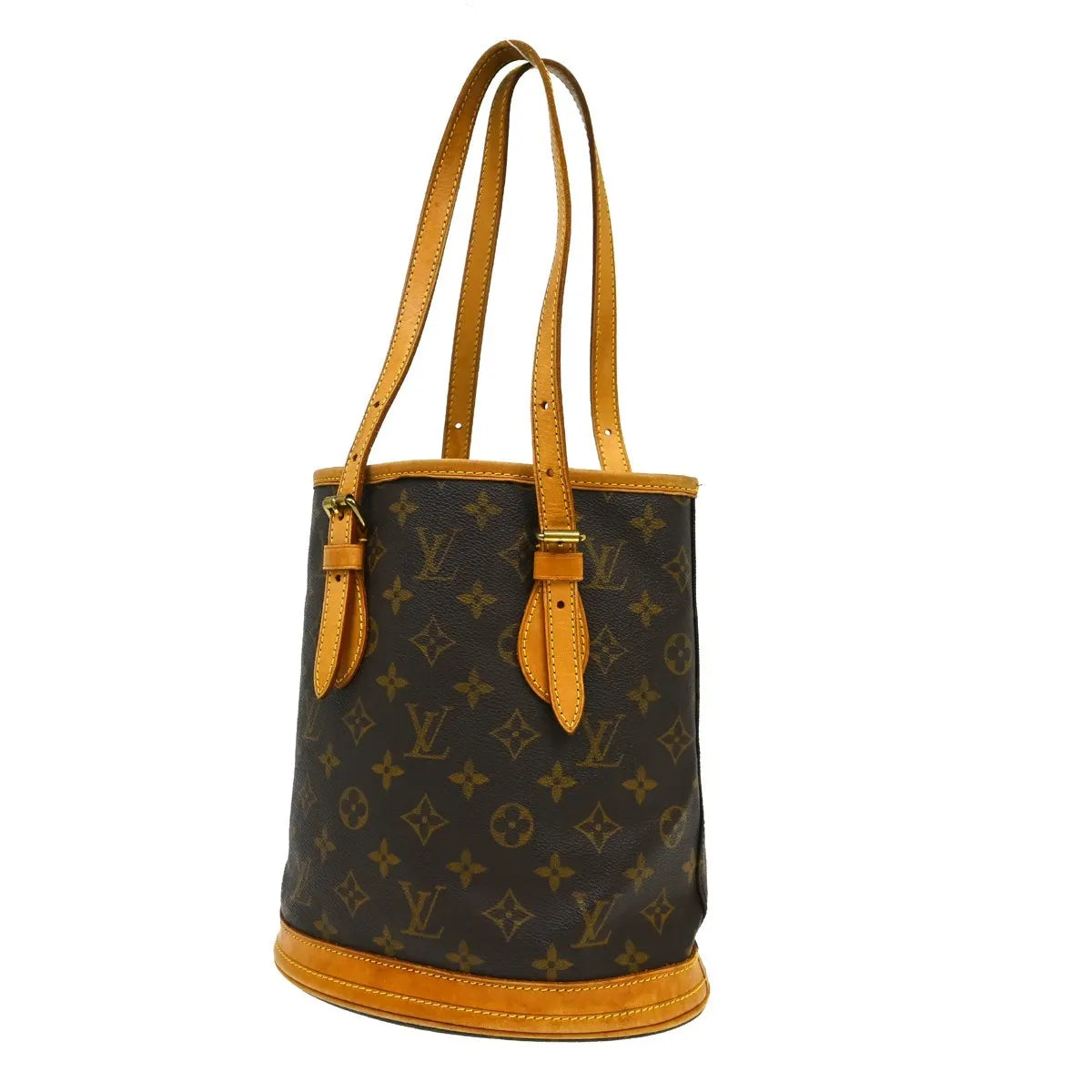 Louis Vuitton Petit Bucket Bag Monogram Canvas Brown Canvas Tote Bag Bag (Pre-Owned)