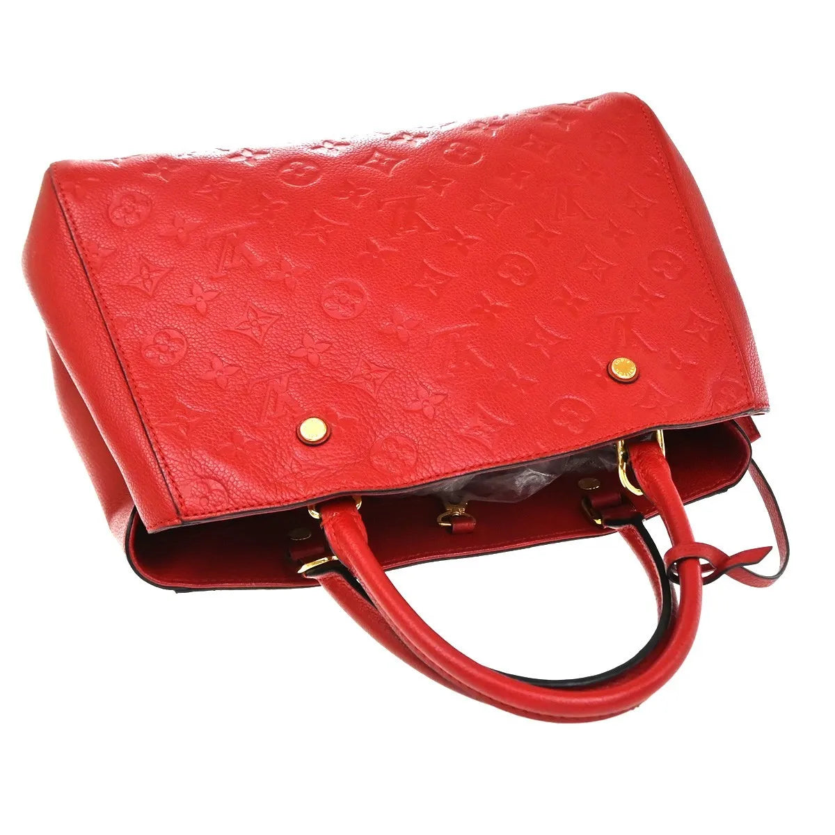 Louis Vuitton Montaigne Monogram Empreinte Leather Red Leather Handbag (Pre-Owned)