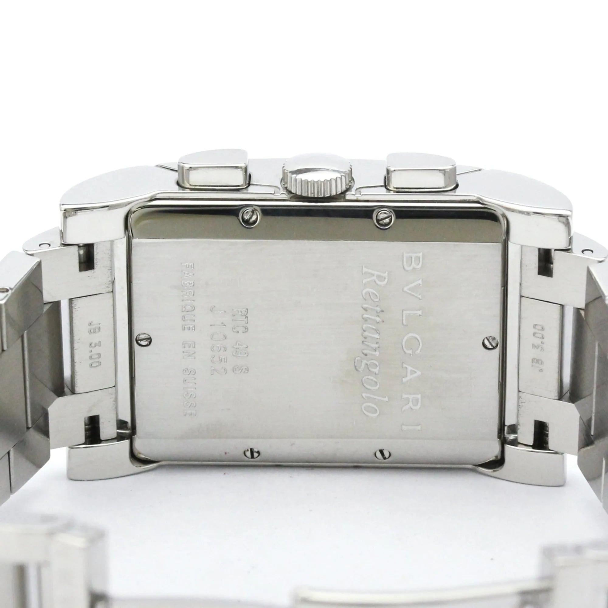 Bvlgari Bvlgari Rettangolo Chronograph Quartz Stainless Steel Watch (Pre-Owned)