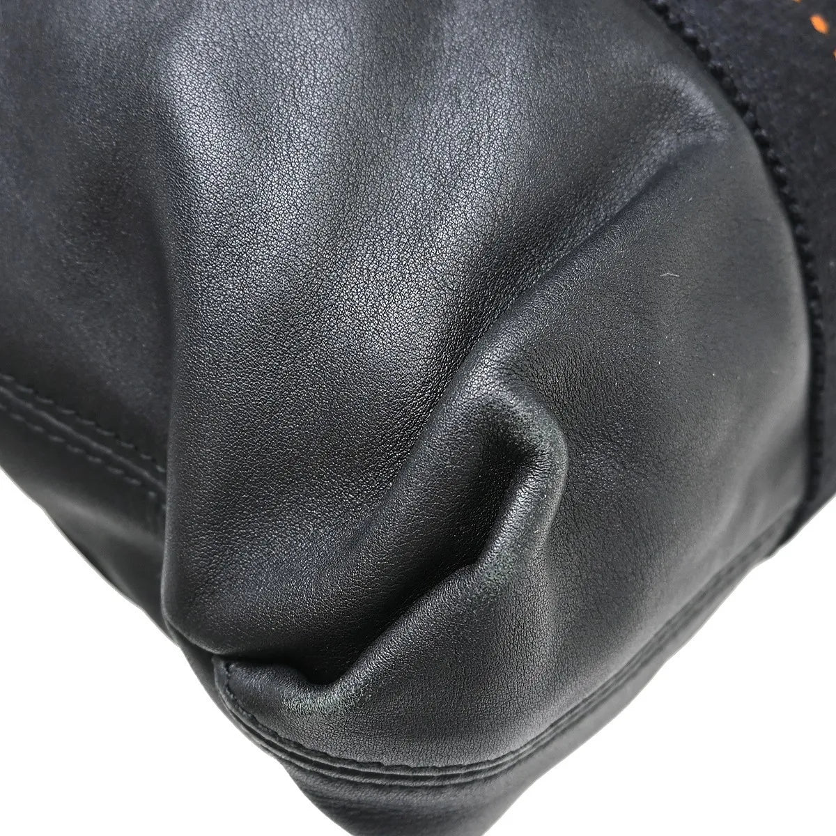 Hermes Horizontal Caravan Leather Black Leather Tote Bag Bag (Pre-Owned)